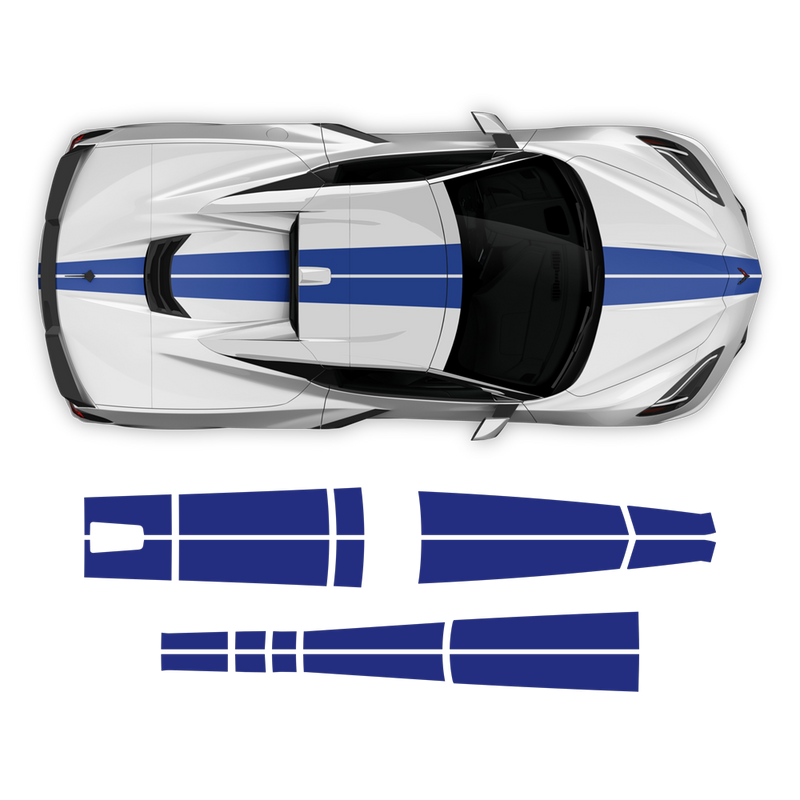 Racing Stripes Over The Top, for Corvette C8 2021 - 2024