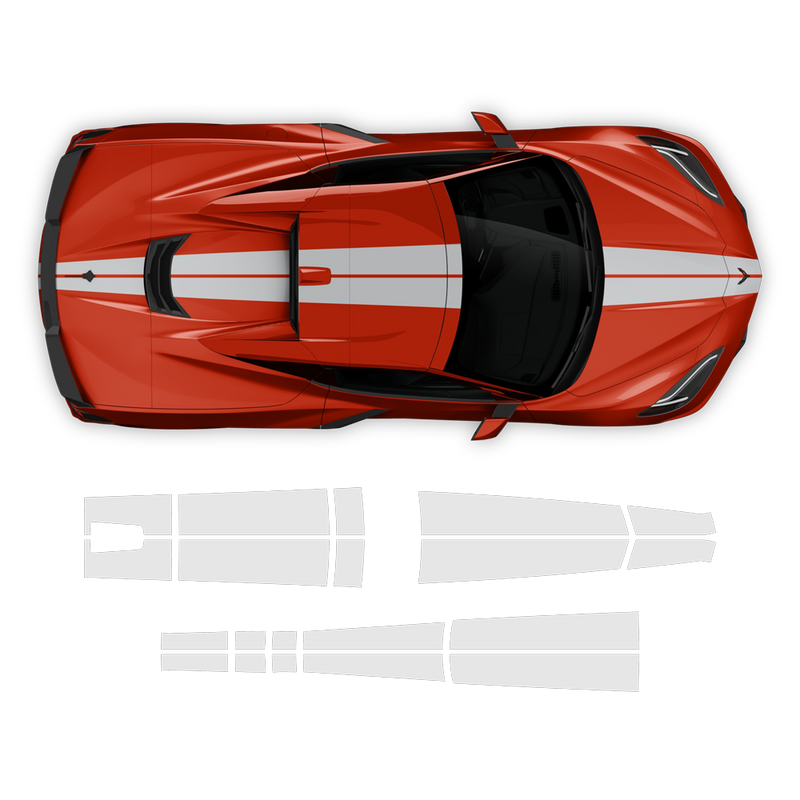 Racing Stripes Over The Top, for Corvette C8 2021 - 2024