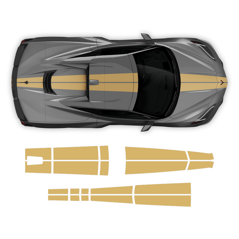 Racing Stripes Over The Top, for Corvette C8 2021 - 2024