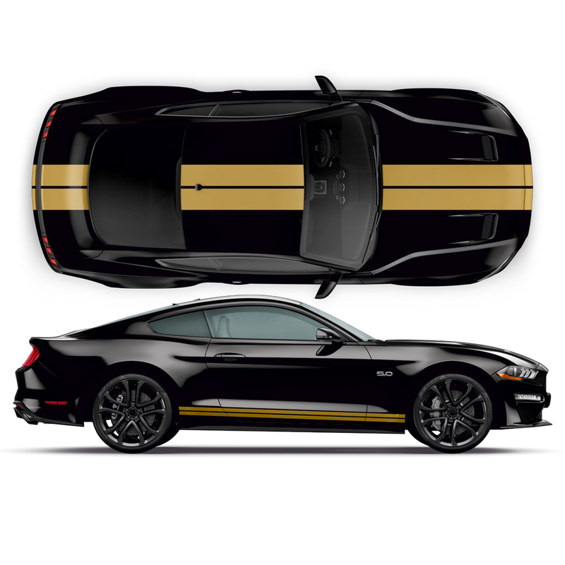 8inch Double Racing Stripes, for Ford Mustang 2015 - 2023