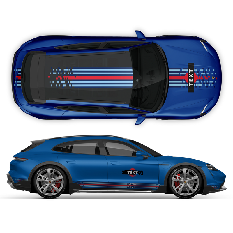 Pixel Martini Racing stripes set, for Taycan Cross Turismo / Sedan