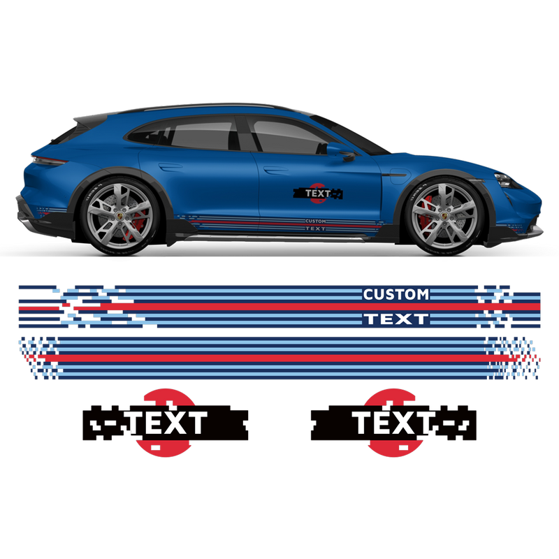 Pixel Martini Racing stripes set, for Taycan Cross Turismo / Sedan