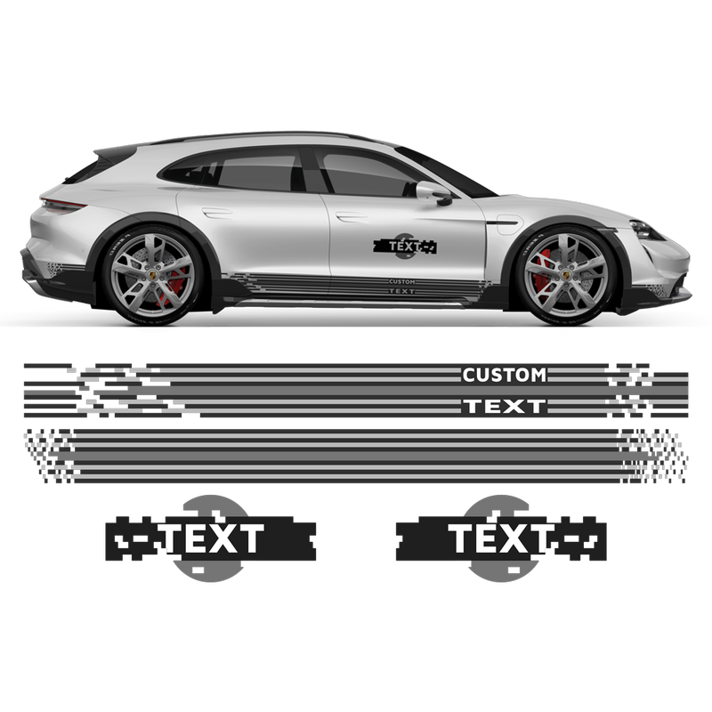 Pixel Martini Racing stripes set, for Taycan Cross Turismo / Sedan