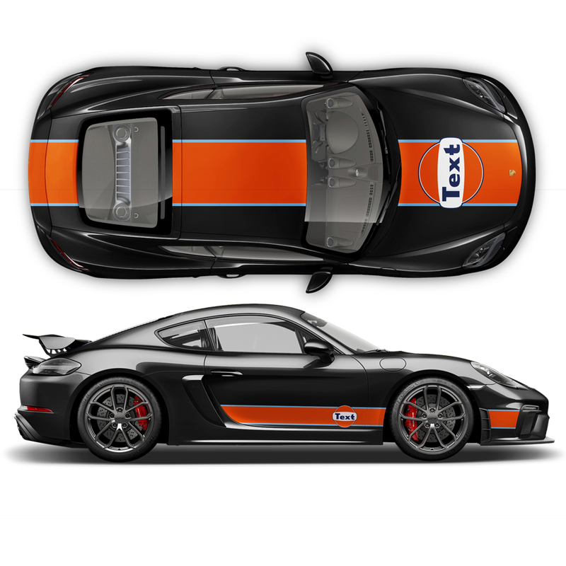 GULF Le Mans RACING STRIPES set, for Cayman / Boxster