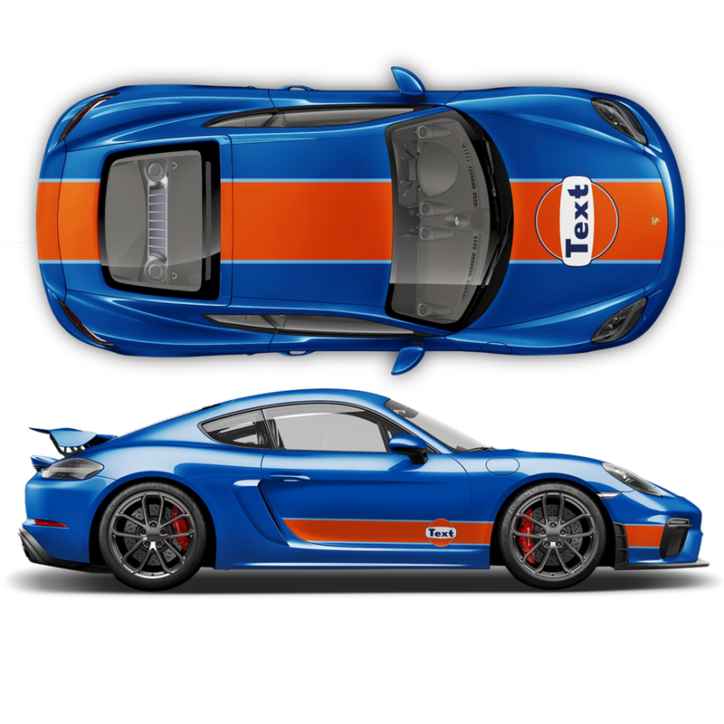 GULF Le Mans RACING STRIPES set, for Cayman / Boxster