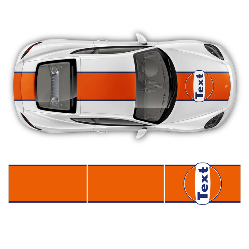 GULF Le Mans RACING STRIPES set, for Cayman / Boxster