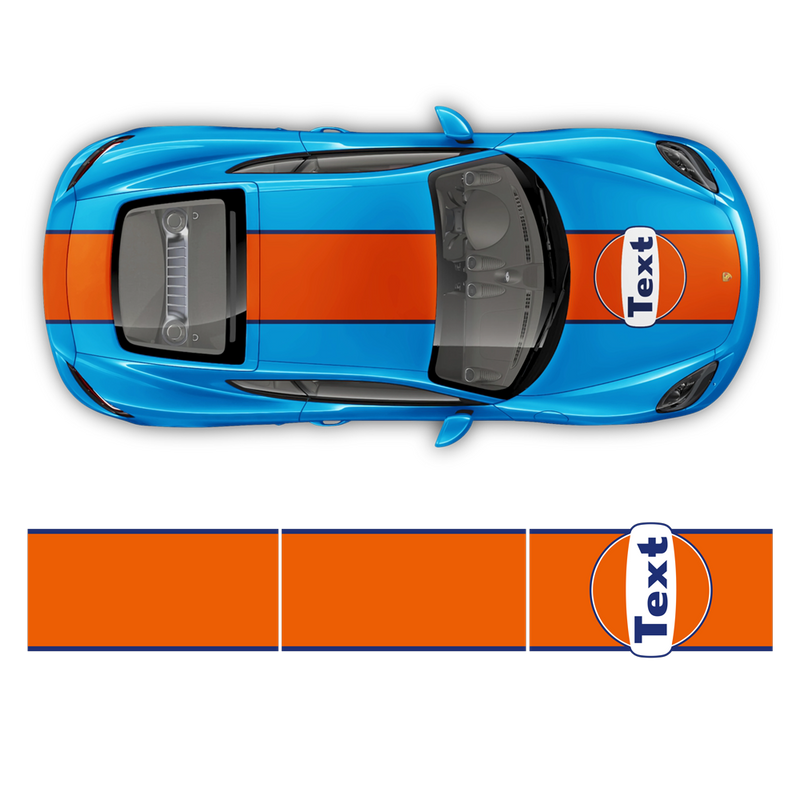 GULF Le Mans RACING STRIPES set, for Cayman / Boxster