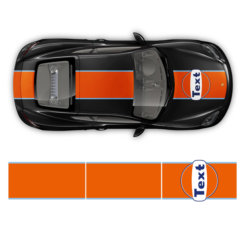 GULF Le Mans RACING STRIPES set, for Cayman / Boxster