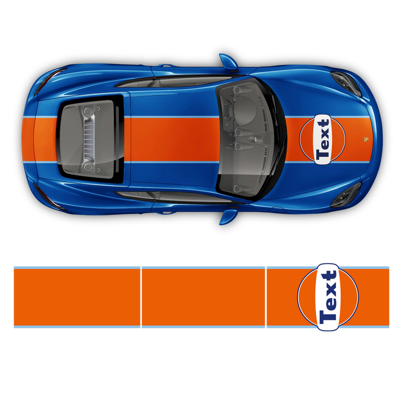 GULF Le Mans RACING STRIPES set, for Cayman / Boxster