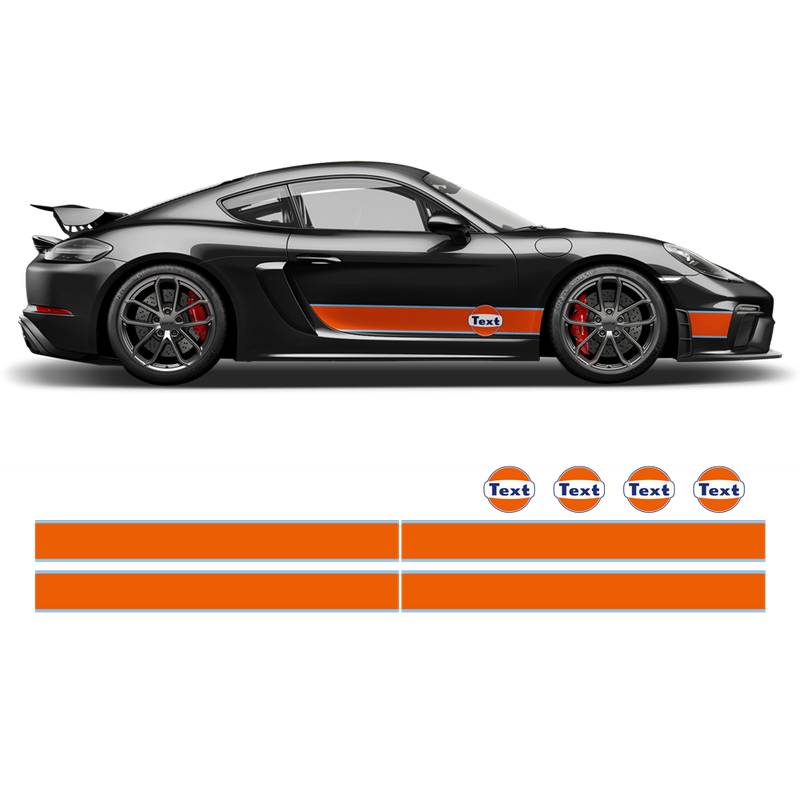 GULF Le Mans RACING STRIPES set, for Cayman / Boxster