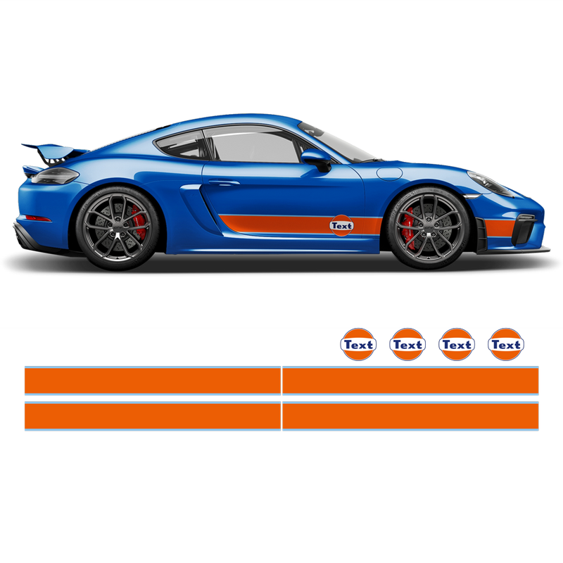 GULF Le Mans RACING STRIPES set, for Cayman / Boxster